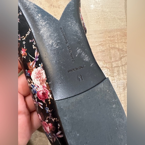 Tabitha Simmons floral Mary Jane flats ballet shoes size 41 - Picture 8 of 16